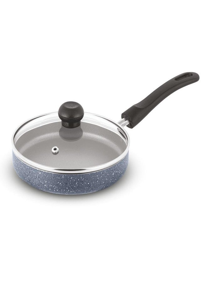 Orange Granico Series Nonstick Super Fast Fry Pan with Glass Lid (180mm, 1.1 Litre Capacity) | 2 Layer Coating | Egg Fry/Omlette/Pizza | Cool Touch Bakelite Handle | 2.6mm Thickness | Granico Finish - Image 1